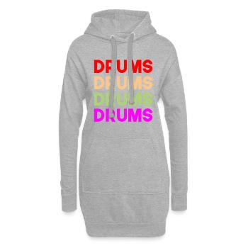 Drums - Hoodie Dress - heather grey - Front