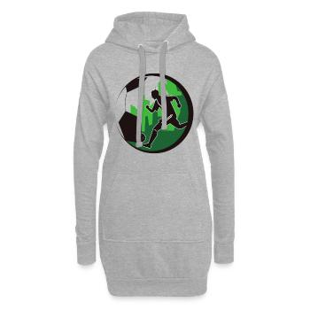 Footballeur de football - Sweat-shirt à capuche long Femme - gris chiné - Devant