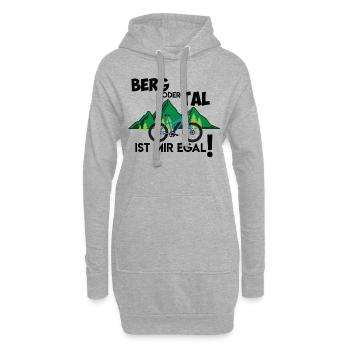 Ebike E-Bike Pedelec Geschenk Fahrrad eMTB - Hoodie-Kleid - Grau meliert - Vorne