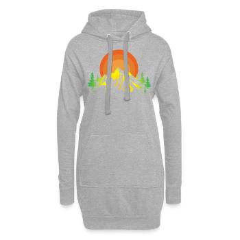 Berglandschaft - Hoodie-Kleid - Grau meliert - Vorne
