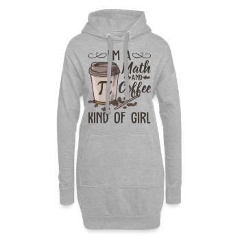 Je suis un cadeau drôle de fille et de maths - Sweat-shirt à capuche long Femme - gris chiné - Devant