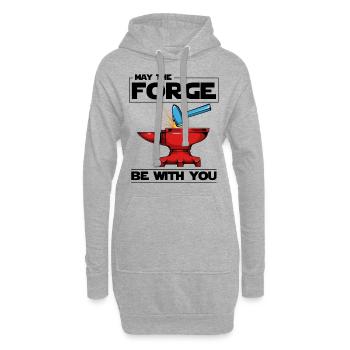 Que la forge soit avec vous pour dire un cadeau de forgeron - Sweat-shirt à capuche long Femme - gris chiné - Devant