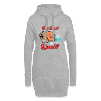 Run Snail Run - Hoodie-Kleid - Grau meliert - Vorne