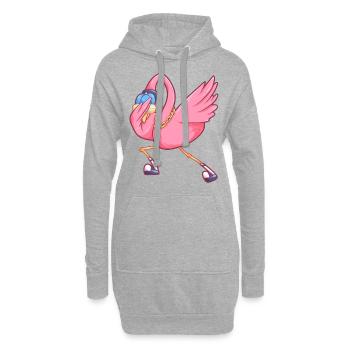 tamponner flamant drôle fête oiseau - Sweat-shirt à capuche long Femme - gris chiné - Devant