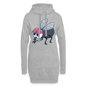 Mouche moustique insecte cadeau drôle - Sweat-shirt à capuche long Femme - gris chiné - Devant