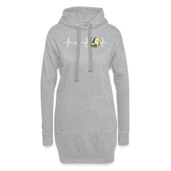 Battements de cœur volley-ball - Sweat-shirt à capuche long Femme - gris chiné - Devant