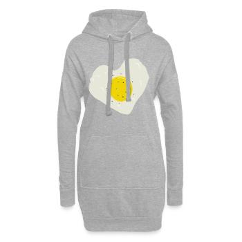 Spiegelei Herz - Hoodie-Kleid - Grau meliert - Vorne
