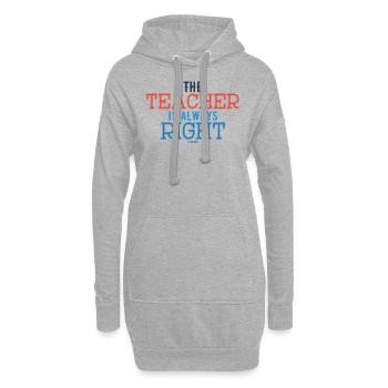 Lehrer Spruch lustig Schule Geschenk - Hoodie-Kleid - Grau meliert - Vorne
