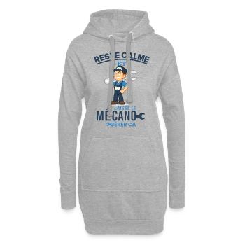 Mecanicien Cadeau • Reste Calme • Mecano - Sweat-shirt à capuche long Femme - gris chiné - Devant