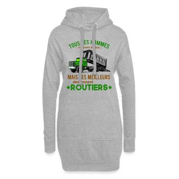 Routier Shirt • Meilleur Metier • Routier Cadeau - Sweat-shirt à capuche long Femme - gris chiné - Devant