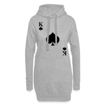 Costume de roi de pique Carnaval et Mardi Gras - Sweat-shirt à capuche long Femme - gris chiné - Devant