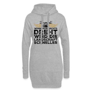 Motorrad Motorradfahrer Spruch Drehen - Hoodie-Kleid - Grau meliert - Vorne