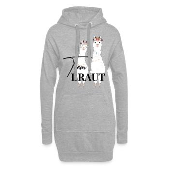 Team Braut Alpaca Lama Alpaka JGA Party Geschenk - Hoodie-Kleid - Grau meliert - Vorne