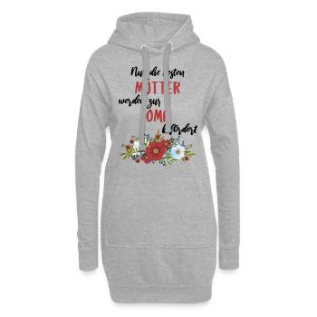 Nur die besten Mütter werden zur Oma befördert - Hoodie-Kleid - Grau meliert - Vorne