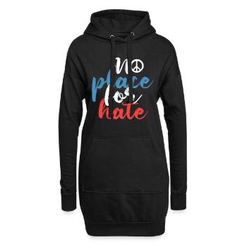 No Place For Hate Peace Hippie Respekt Geschenk - Hoodie-Kleid - Schwarz - Vorne