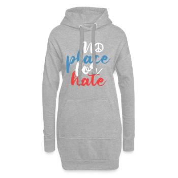 No Place For Hate Peace Hippie Respekt Geschenk - Hoodie-Kleid - Grau meliert - Vorne