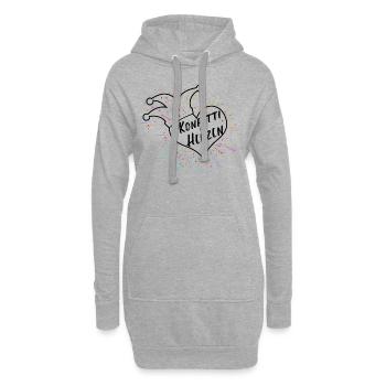 Karneval Fasching Kostüm Spruch Konfetti im Herzen - Hoodie-Kleid - Grau meliert - Vorne