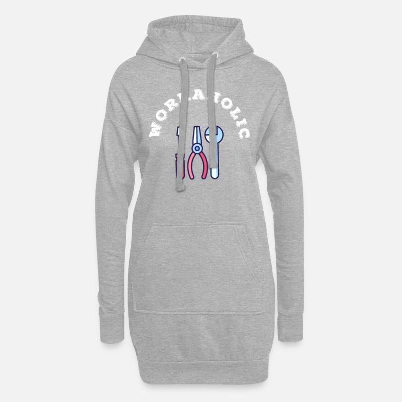 Ich bin Workaholic Geschenkidee Geburtstag - Hoodie-Kleid - Grau meliert