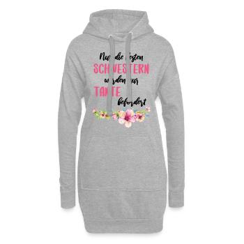 Schwester Tante Schwangerschaft Schwanger Mama - Hoodie-Kleid - Grau meliert - Vorne