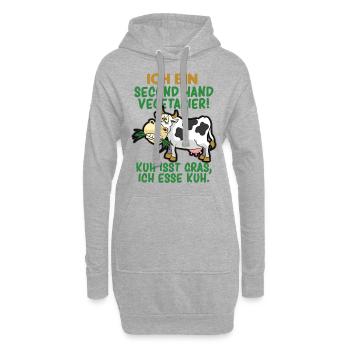SECOND HAND VEGETARIER FLEISCHESSER HUMOR - Hoodie-Kleid - Grau meliert - Vorne