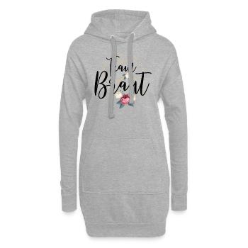 Team Braut - Junggesellinnenabschied Crew Blumen - Hoodie-Kleid - Grau meliert - Vorne