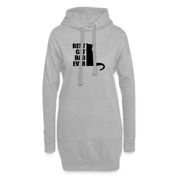 Best Cat Dad ever - Beste Katzen Papa - Hoodie-Kleid - Grau meliert - Vorne