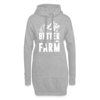 Life is better on the farm - Hoodie-Kleid - Grau meliert - Vorne