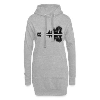T-shirt ajusté pour guitare naturelle - Sweat-shirt à capuche long Femme - gris chiné - Devant