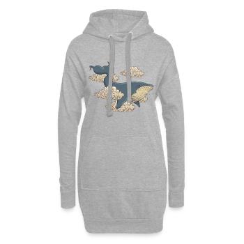 Delfin Wal Fisch - Hoodie-Kleid - Grau meliert - Vorne