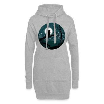 Nachteule Sternenhimmel - Hoodie-Kleid - Grau meliert - Vorne