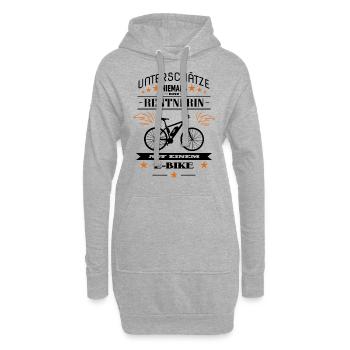 Ebike Rentnerin E-Bike Fahrrad Rente Spruch - Hoodie-Kleid - Grau meliert - Vorne
