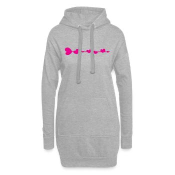 Pfeil mit Herz Valentienstag Ich liebe dich Pink - Hoodie-Kleid - Grau meliert - Vorne