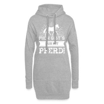 Reiterin Reiter Reitersprüche Nur - Hoodie-Kleid - Grau meliert - Vorne
