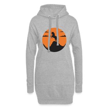 Cavalier équestre montagne équestre - Sweat-shirt à capuche long Femme - gris chiné - Devant