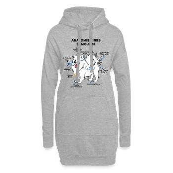 Anatomie du chien Samoyède - Sweat-shirt à capuche long Femme - gris chiné - Devant