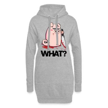 porc - Sweat-shirt à capuche long Femme - gris chiné - Devant