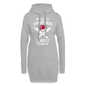 Grillmeister Metzger - Hoodie-Kleid - Grau meliert - Vorne