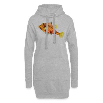 Boxfish aquarium marine biology fishing - Hoodie Dress - heather grey - Front