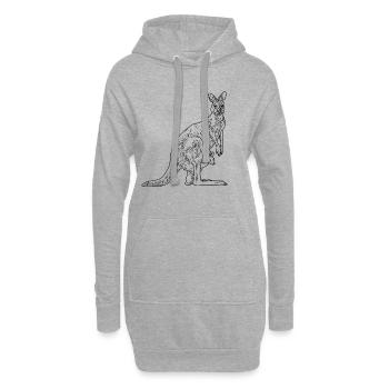 Känguru - Hoodie-Kleid - Grau meliert - Vorne
