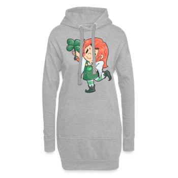 Kobold St Patricks Day Frau Irland - Hoodie-Kleid - Grau meliert - Vorne