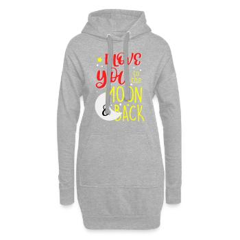 I Love You To The Moon And Back Liebe Geschenk - Hoodie-Kleid - Grau meliert - Vorne