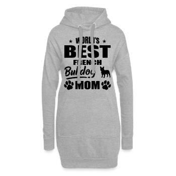 World's Best French Bulldog Mom bw - Hoodie-Kleid - Grau meliert - Vorne