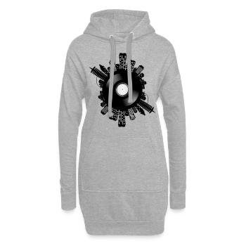 DJ de la ville - Sweat-shirt à capuche long Femme - gris chiné - Devant