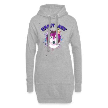 Wolf crazy lady - Hoodie-Kleid - Grau meliert - Vorne