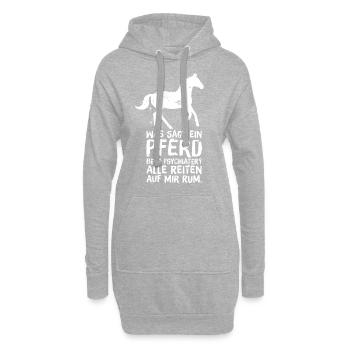 Reiterin Reiter Reitersprüche Psychiater - Hoodie-Kleid - Grau meliert - Vorne