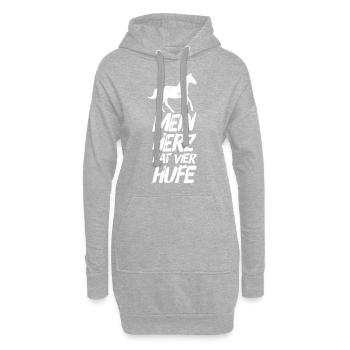 Reiterin Reiter Reitersprüche Hufe - Hoodie-Kleid - Grau meliert - Vorne
