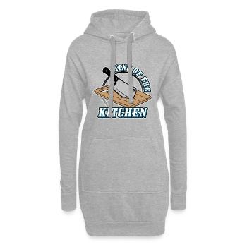 Roi de la cuisine - Sweat-shirt à capuche long Femme - gris chiné - Devant