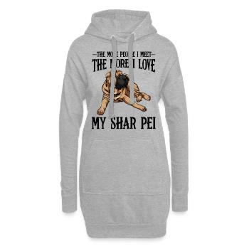 Shar Pei - Hoodie-Kleid - Grau meliert - Vorne