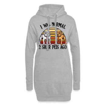 Shar Pei - Hoodie-Kleid - Grau meliert - Vorne