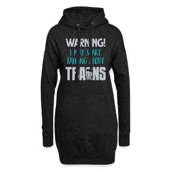 Züge - Hoodie-Kleid - Schwarz - Vorne